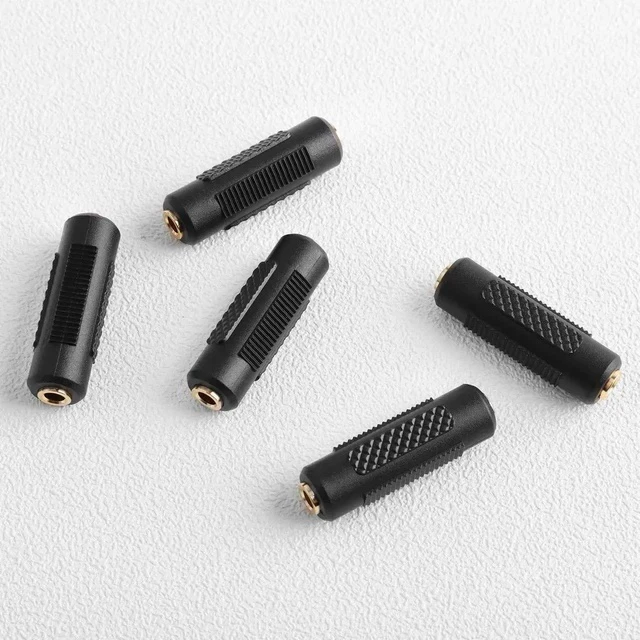 Alt view image 5 of 7 - 3.5mm Stereo Jack to 3.5mm Stereo Jack Adapter Connectors Stereo Coupler Female to Female Gold Plated (Pack of 5)