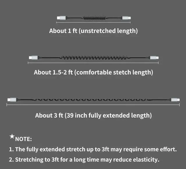 Alt view image 6 of 6 - Coiled USB C to Lightning Cable 2Pack USB Type C to Lightning Cable Retractable iPhone Charger Cord for Car Short USBC iPhone Charger for iPhone14/13/12/11 Pro Max/XS MAX/XR/XS/X/8/7/Plus/6S iPad