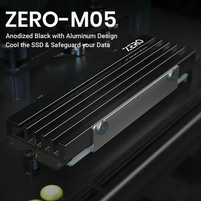 Alt view image 3 of 3 - M.2 SSD Heat Sink Aluminum Alloy SSD Cooler with Thermal Pad SSD Heatsink Gasket for NVME M.2 2280 SSD