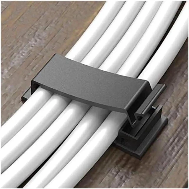 Alt view image 2 of 5 - Cable Clips with Strong Self-Adhesive, Multipurpose Wire Clamps for Cable Management and Cable Runs, TV PC Wire Holder Sticky Tidy - (20pcs)