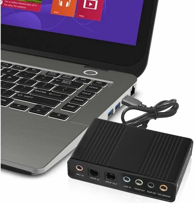 Alt view image 5 of 7 - 6 Channel 5.1 Optical SPDIF Sound Card USB Audio Output Adapter External for PC