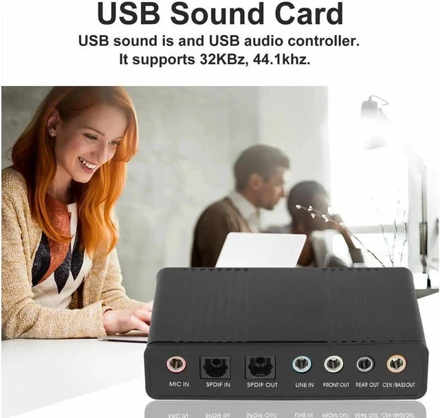 Alt view image 6 of 7 - 6 Channel 5.1 Optical SPDIF Sound Card USB Audio Output Adapter External for PC