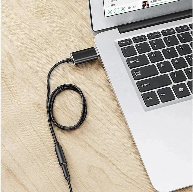 Alt view image 2 of 7 - USB to Audio Jack, USB to Audio Adapter 3.5mm to USB, External Stereo Sound Card for Headset/Microphone/Laptop/PC Wuwai