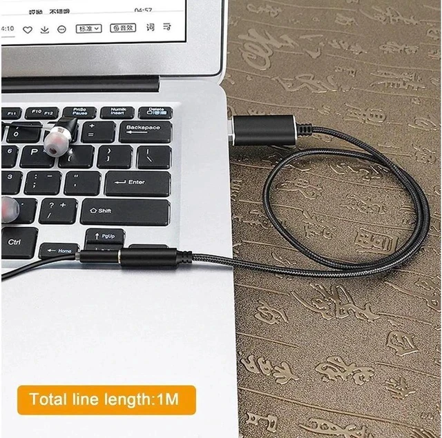 Alt view image 7 of 7 - USB to Audio Jack, USB to Audio Adapter 3.5mm to USB, External Stereo Sound Card for Headset/Microphone/Laptop/PC Wuwai