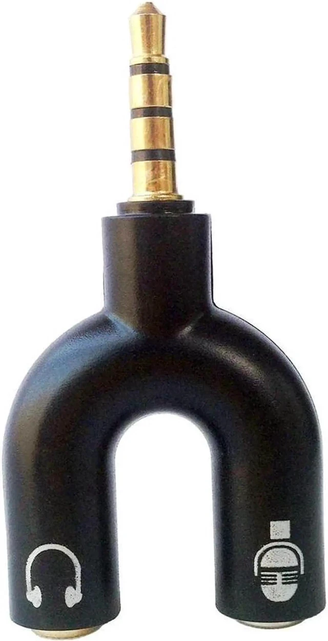 Alt view image 2 of 2 - 3.5mm Male to 2 Female Headphone Mic Audio Y Splitter Adapter with Separate Headphone/Microphone Plugs