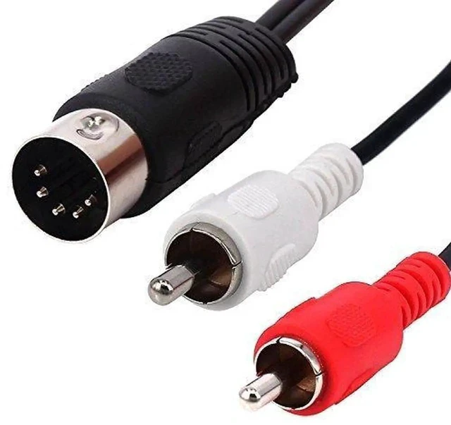 Alt view image 4 of 4 - DIN 5 Pin to RCA Cable, 5ft/1.5m 5-Pin Din Male Plug to 2-RCA Male Audio Adapter Cable for Electrophonic Bang & Olufsen, Naim, Quad.Stereo Systems (DIN 5P M-2RCA M)