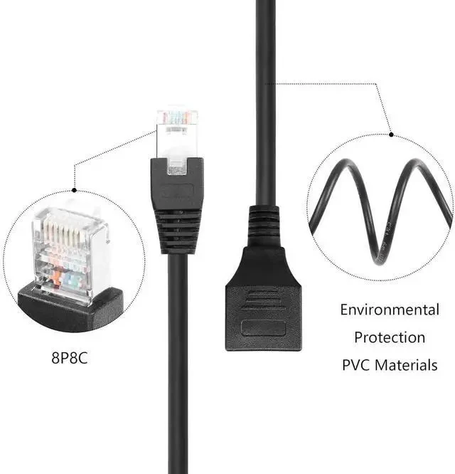 Alt view image 5 of 7 - Cat6 Ethernet Cable with On/Off Switch High Speed RJ45 Male to Female Extension Cable with 304 Switch Cat6 Internet Network Cable,1M 3.3FT (Male to Female)