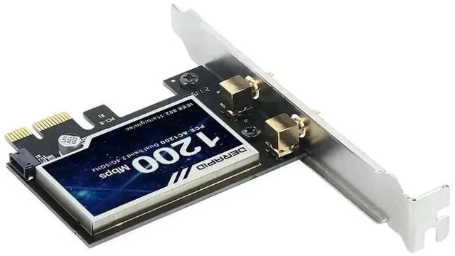Alt view image 2 of 5 - AC1200 WiFi 5 PCIe Wireless Network Card, Dual Band 2.4GHz+5GHz 802.11ac PCI-E WiFi Adapter with Bluetooth 4.2 for Desktop PC, Compatible with Windows 7/8/10/11