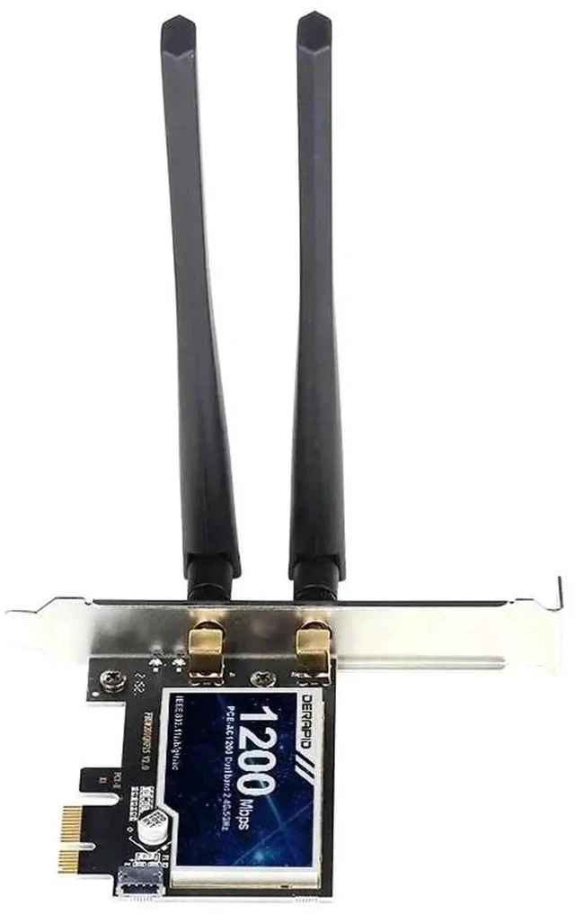 Alt view image 3 of 5 - AC1200 WiFi 5 PCIe Wireless Network Card, Dual Band 2.4GHz+5GHz 802.11ac PCI-E WiFi Adapter with Bluetooth 4.2 for Desktop PC, Compatible with Windows 7/8/10/11