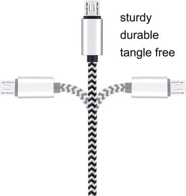 Alt view image 6 of 6 - Micro USB Cable 10ft 3Pack by High Speed 2.0 USB A Male to Micro USB Sync Charging Nylon Braided Cable for Android Phone Charger Cable Tablets Wall and Car Charger Connection