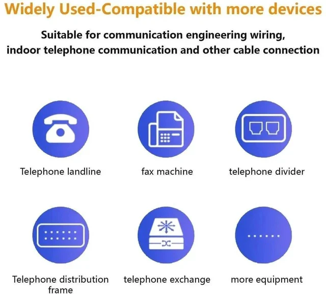 Alt view image 3 of 6 - 20 Pack RJ11 6P4C Modular Telephone Plugs with 3-Prong Piercing Contacts, RJ11 Connectors for Solid & Stranded Telephone Cables