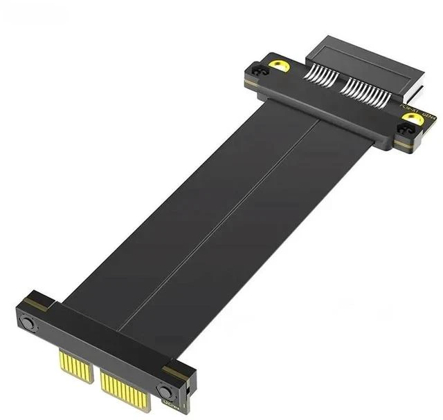 Main image of FOR PCIE4.0 X1 to X1 Riser Cable Goldfinger 90Degree Right Angle High-Speed PCIE Express 4.0 1X Extension Cable Extender for Desktop