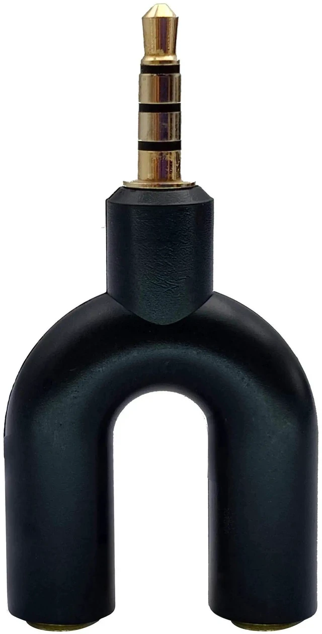 Alt view image 4 of 6 - 3.5mm Headphone Y Splitter Adapter Gold Plated 4 Pole 3.5mm Male to 3.5MM Headphone+Microphone (MIC) Female Plugs Audio Stereo Converter(2-Pack)