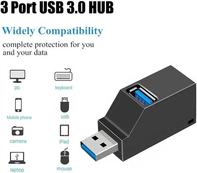 Main image of High Speed USB 3.0 USB Splitter Adapter 3 Port Mini Portable Fast High Speed Splitter Box Adapter Expansion for PC Notebook Computer high-Speed U Disk Reader