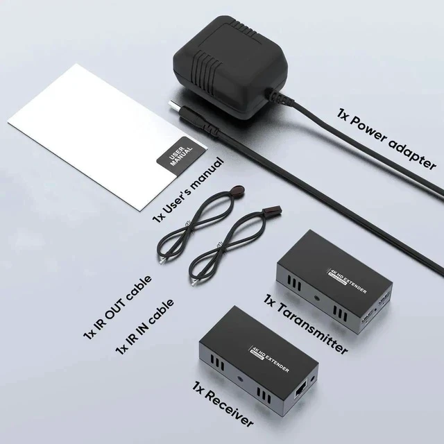 Alt view image 3 of 7 - 4K@60Hz HDMI Extender Over Ethernet (Cat7/Cat6/Cat5e) up to 200ft/330ft - Ultra HD Signal, Seamless Transmission, EDID and POE Support (Transmitter & Receiver)
