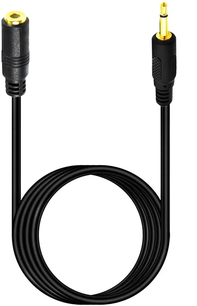 Main image of 3.5mm Mono Extension 1/8" TS Mini Monaural Audio Plug Jack Connector IR Infrared Sensor Receiver Extender Male to Female Cable Wire 6FT/1.8m Black