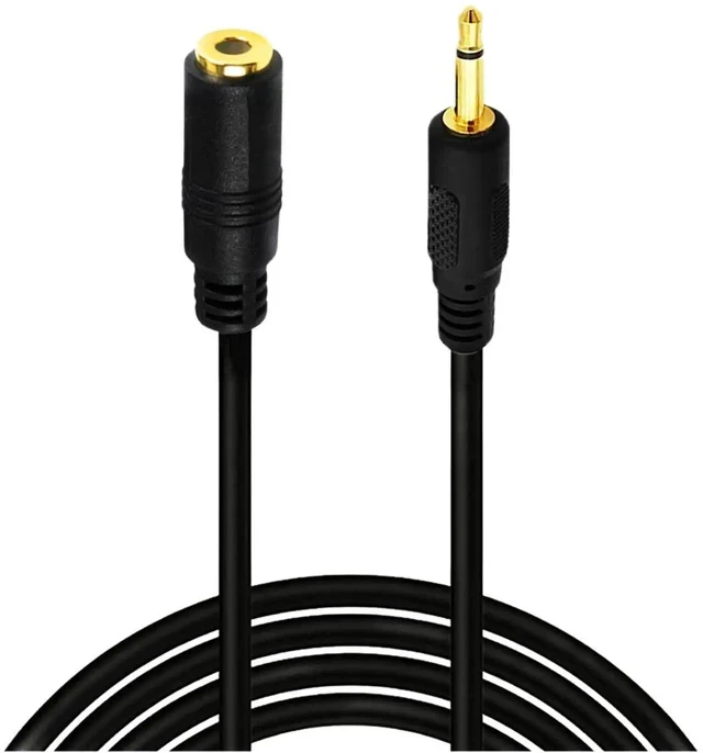 Alt view image 4 of 5 - 3.5mm Mono Extension 1/8" TS Mini Monaural Audio Plug Jack Connector IR Infrared Sensor Receiver Extender Male to Female Cable Wire 6FT/1.8m Black