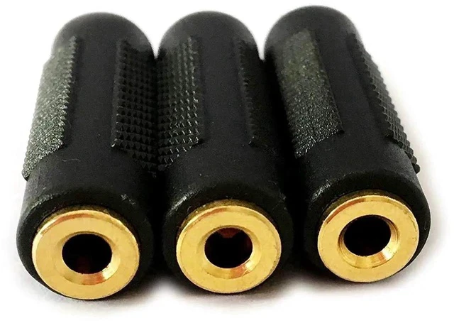 Alt view image 2 of 4 - 3.5mm Stereo Jack to 3.5mm Stereo Jack Adapter Connectors Stereo Coupler Female to Female Gold Plated (Pack of 3)