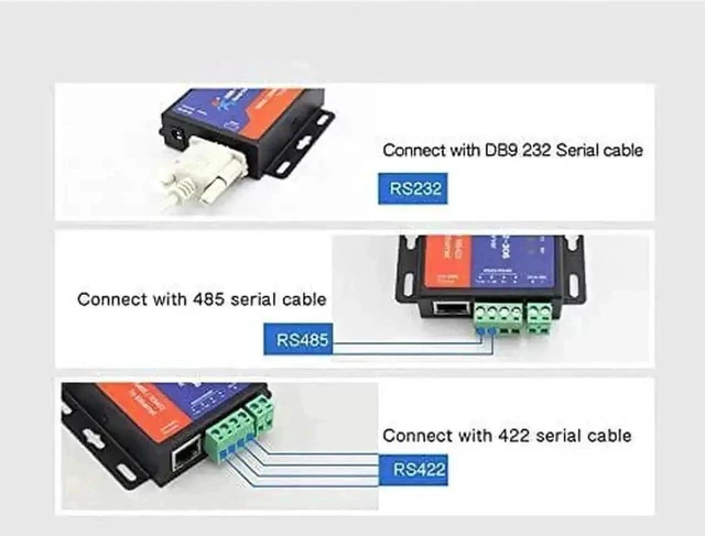 Alt view image 4 of 6 - USR-TCP232-306 Industrial Serial to Ethernet Converter, 3-in-1 RS232/RS485/RS422 to RJ45 TCP/IP Device Server, Supports DHCP, Modbus RTU to TCP & Virtual COM for Industrial PLC & Sensors