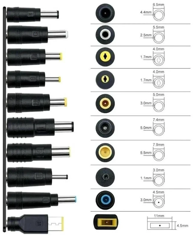 Alt view image 3 of 6 - 100W USB-C DC Power Adapter Kit, Universal AC-DC Laptop Power Supply with 5.5x2.1mm DC Port & 10 Interchangeable DC Tip Connectors