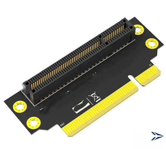 Main image of 32mm Reverse 90 Degree PCIe 3.0 X8 Riser Card, PCI Express X8 Male to Female Converter Adapter Board for 1U Rack Server