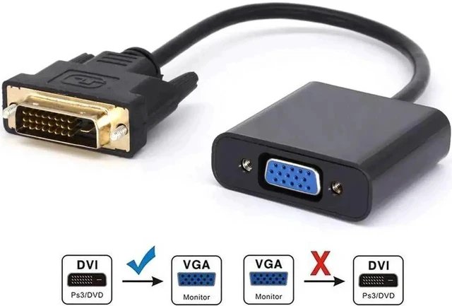 Alt view image 6 of 7 - Active DVI-D 24+1 Male to VGA Female Adapter, 1080P Full HD Digital to Analog Signal Converter for PC, Laptop, GPU, Projector, DVD Player & HDTV