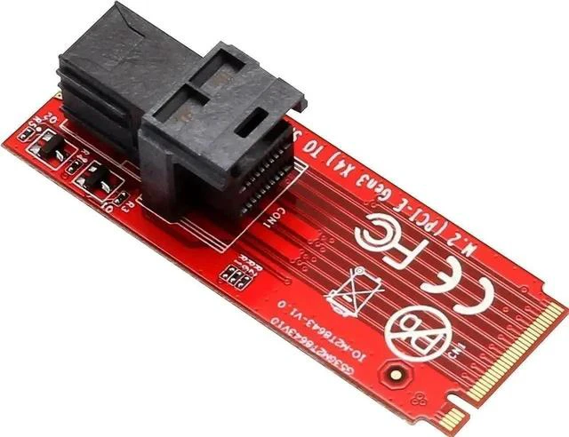Alt view image 2 of 7 - SI-ADA40121 M.2 M-Key to U.2 Complete Kit, Mini-SAS HD SFF-8643 to SFF-8639 Cable with 15Pin SATA Power, PCIe 3.0 x4 for 2.5 U.2 PCIe NVMe SSD, Desktop & Workstation Storage Adapter Set