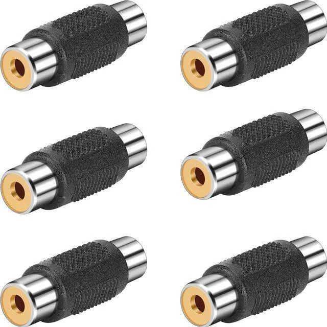 Main image of RCA Female to Female Coupler, 6 Pack Audio Video Adapter Connector Gold Plated RCA Jack to Jack Converter for Speaker, Amplifier, TV, Silver