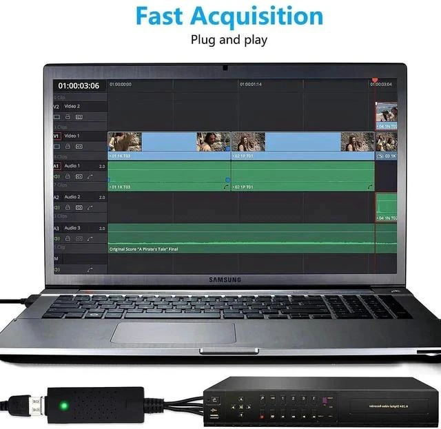 Alt view image 6 of 6 - USB Audio Video Converter, VHS to Digital Converter, Video Capture Card Digitize from Analog Video VCR VHS DVD, for Windows 7 8 10
