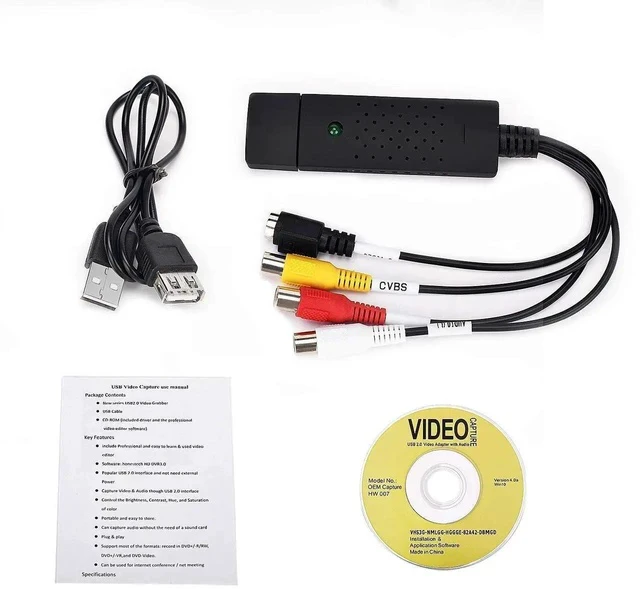 Alt view image 3 of 6 - USB Audio Video Converter, VHS to Digital Converter, Video Capture Card Digitize from Analog Video VCR VHS DVD, for Windows 7 8 10