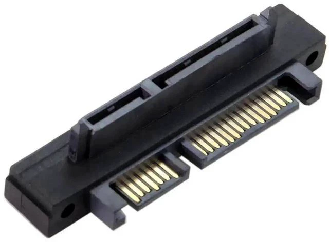 Main image of 90° Up Angled SATA 22Pin Male to Female Adapter, Right Angle SATA Power & Data Gender Changer Connector for 2.5/3.5 Inch HDD SSD Hard Drives