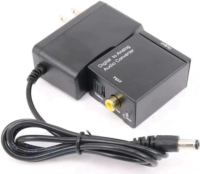 Alt view image 3 of 4 - Digital Optical Coax to Analog RCA Audio Converter Adapter with Fiber Cable