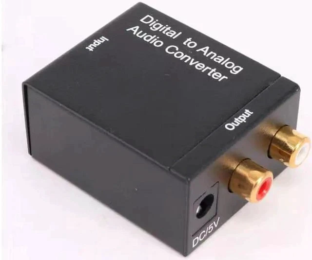 Alt view image 4 of 4 - Digital Optical Coax to Analog RCA Audio Converter Adapter with Fiber Cable