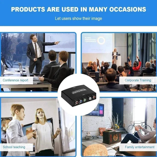 Alt view image 5 of 7 - Component to HDMI Adapter YPbPr to HDMI Coverter 5 RCA to HDMI Coverter Supports 1080P Video Audio Converter Adapter HDMI V1.4 for DVD/PSP/Xbox360 to HDTV Monitor