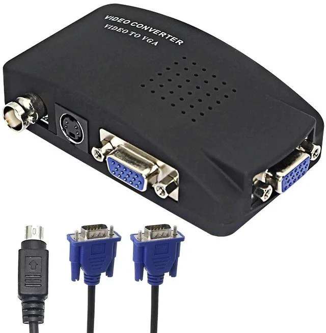 Main image of BNC to VGA Video Converter, S-Video Input to VGA Output, Supports PAL/NTSC, Easy to Install and Operate