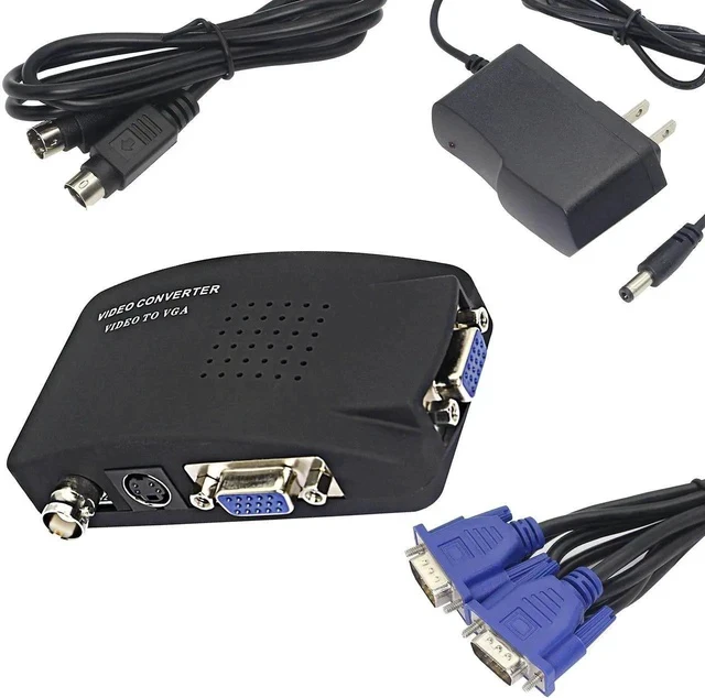 Alt view image 3 of 6 - BNC to VGA Video Converter, S-Video Input to VGA Output, Supports PAL/NTSC, Easy to Install and Operate