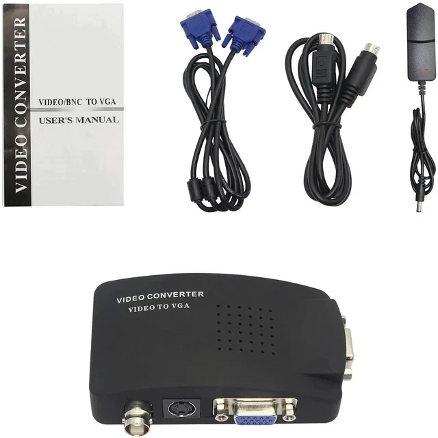 Alt view image 6 of 6 - BNC to VGA Video Converter, S-Video Input to VGA Output, Supports PAL/NTSC, Easy to Install and Operate