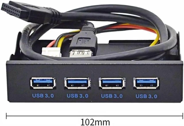Alt view image 3 of 3 - USB 3.0 HUB 4 Ports Front Panel to Motherboard 20Pin Connector Cable for 3.5" Floppy Bay