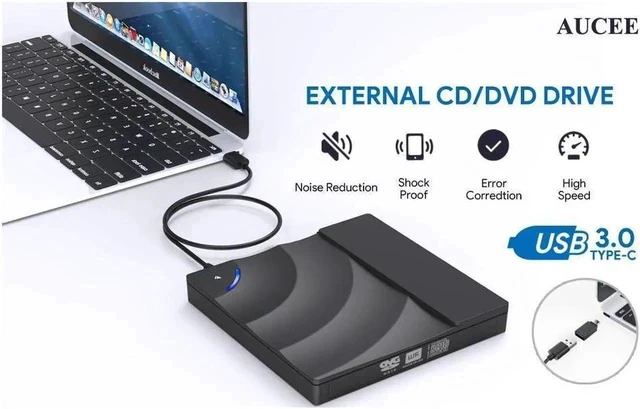 Alt view image 6 of 6 - USB 3.0/Type-C External DVD CD Drive Burner Portable CD/DVD-RW Burner Writer Player for Laptop Notebook PC Desktop Computer,High Speed Data Transfer Support PC Laptop Desktop MacBook Mac