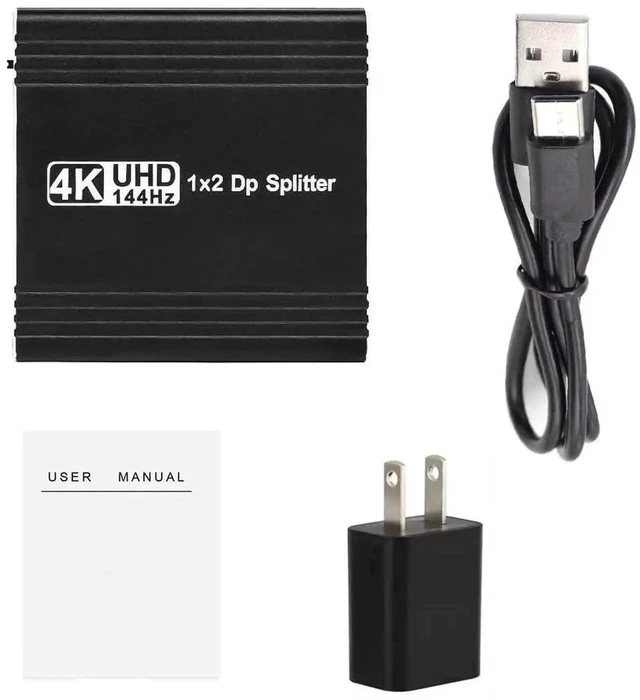 Alt view image 4 of 6 - 1 in 2 Out DisplayPort MST Splitter, Supports 4K@140Hz / 4K@120Hz Dual Monitors, MST Extend & SST Mirror Mode DP Video Splitter for Laptop PC Monitor Projector