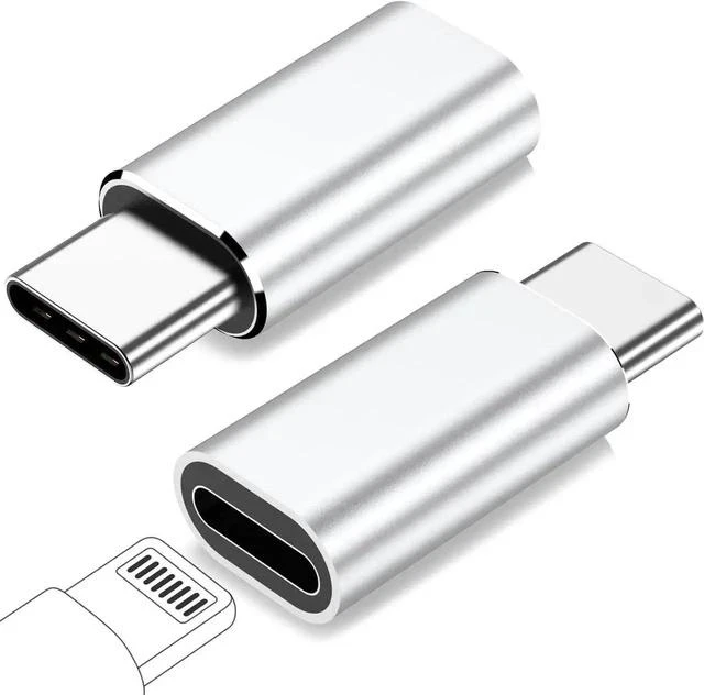 Main image of for Lightning Female to USB C Male Adapter for iPhone 16 15 Pro Max Plus for iPad for Support 27W PD Fast Charging&Data Transfer Type C Charger Connector Cable Not for Audio/OTG Silver