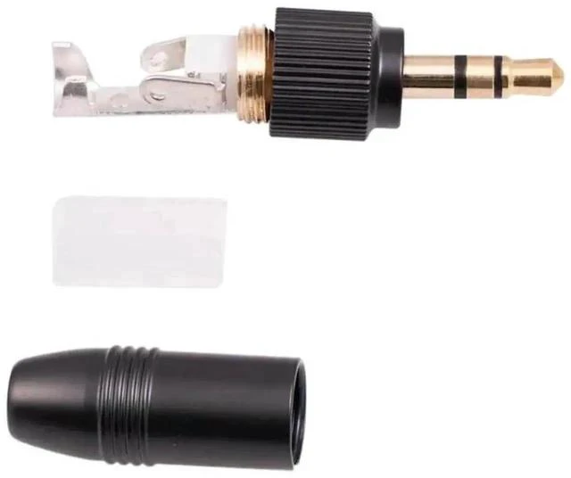 Alt view image 3 of 3 - 3.5mm 1/8 Inch Solder Type Audio Plug with M6 Internal Thread, DIY Audio Cable Replacement Connector for Lavalier Wireless Microphone