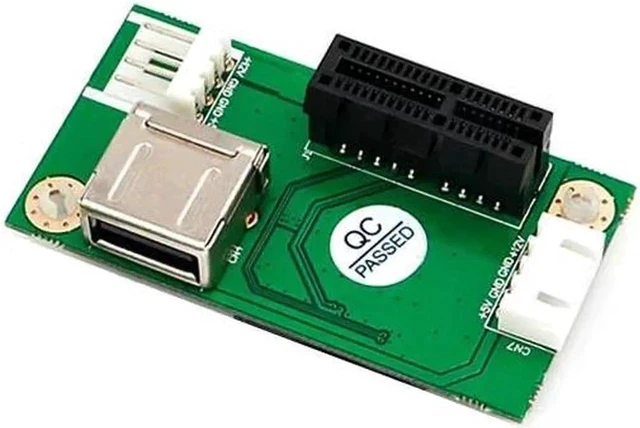 Alt view image 2 of 5 - Add On Cards Mini PCI-E to PCI Express 1X Adapter Riser Extension Cord Mini PCIE to PCIE X1 USB 2.0 Card Riser +FFC Cable