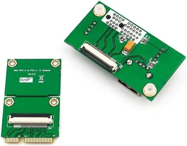 Alt view image 5 of 5 - Add On Cards Mini PCI-E to PCI Express 1X Adapter Riser Extension Cord Mini PCIE to PCIE X1 USB 2.0 Card Riser +FFC Cable
