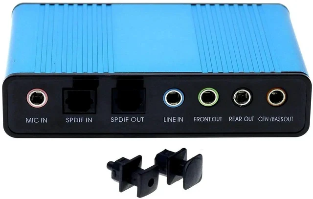 Alt view image 3 of 3 - USB 2.0 External Sound Card 6 Channel 5.1 Surround Adapter Audio S/PDIF for PC -Blue
