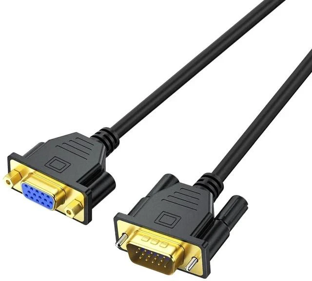 Main image of VGA Extension Cable, VGA Cable Male to Female 6 Feet 15 Pin (Not 9 Pin), SVGA Male to Female HD15 Monitor Video Adapter Cable Support 1080P Full HD for Laptop, PC, Projector, HDTV, Display