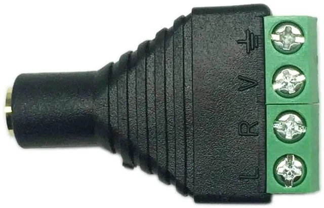 Alt view image 3 of 7 - 3.5mm 1/8" 4 Pole Female Jack TRRS Stereo Audio Video to 4 Screw Solderless Terminal Female Headphone Replacement AUX Balun Converter Adapter 2-Pack