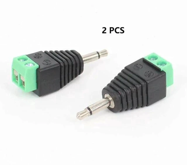 Alt view image 4 of 7 - 3.5mm TS Mono Male to 2 Pin Screw Terminal Female 1/8 Inch TS Audio Plug AUX Headphone Solderless Balun Converter Adapter 2 Pack