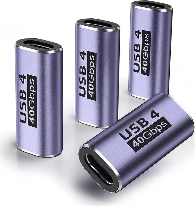Main image of USB C Female to Female Adapter (4 Pack) USBC Coupler with 40 Gbps PD 100W 8K 60hz Video Compatible for Thunderbolt 4/3, MacBook Pro/Air, USB-C HUB and More Type C Devices