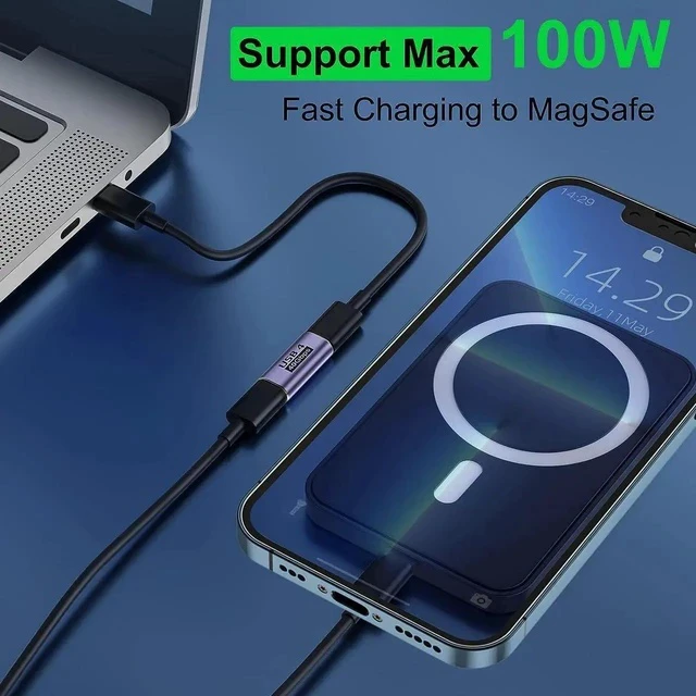 Alt view image 5 of 6 - USB C Female to Female Adapter (4 Pack) USBC Coupler with 40 Gbps PD 100W 8K 60hz Video Compatible for Thunderbolt 4/3, MacBook Pro/Air, USB-C HUB and More Type C Devices